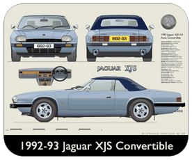 Jaguar XJS Convertible 1992-93 Place Mat, Small